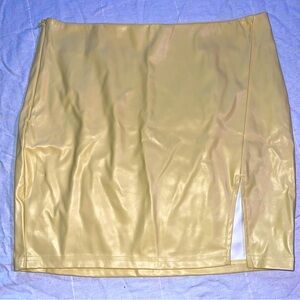 *FREE WITH PURCHASE* Yellow PU Leather Mini Skirt